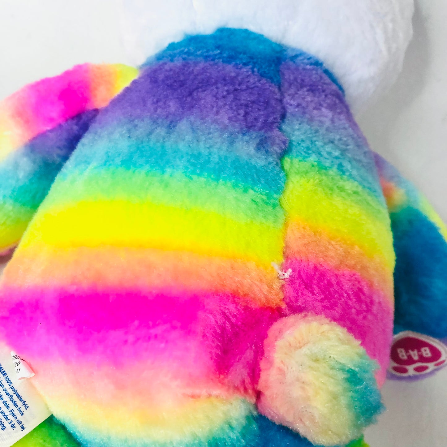 Build-A-Bear BAB Rainbow Panda Bear Plush Stuffed Animal Retired Soft Toy