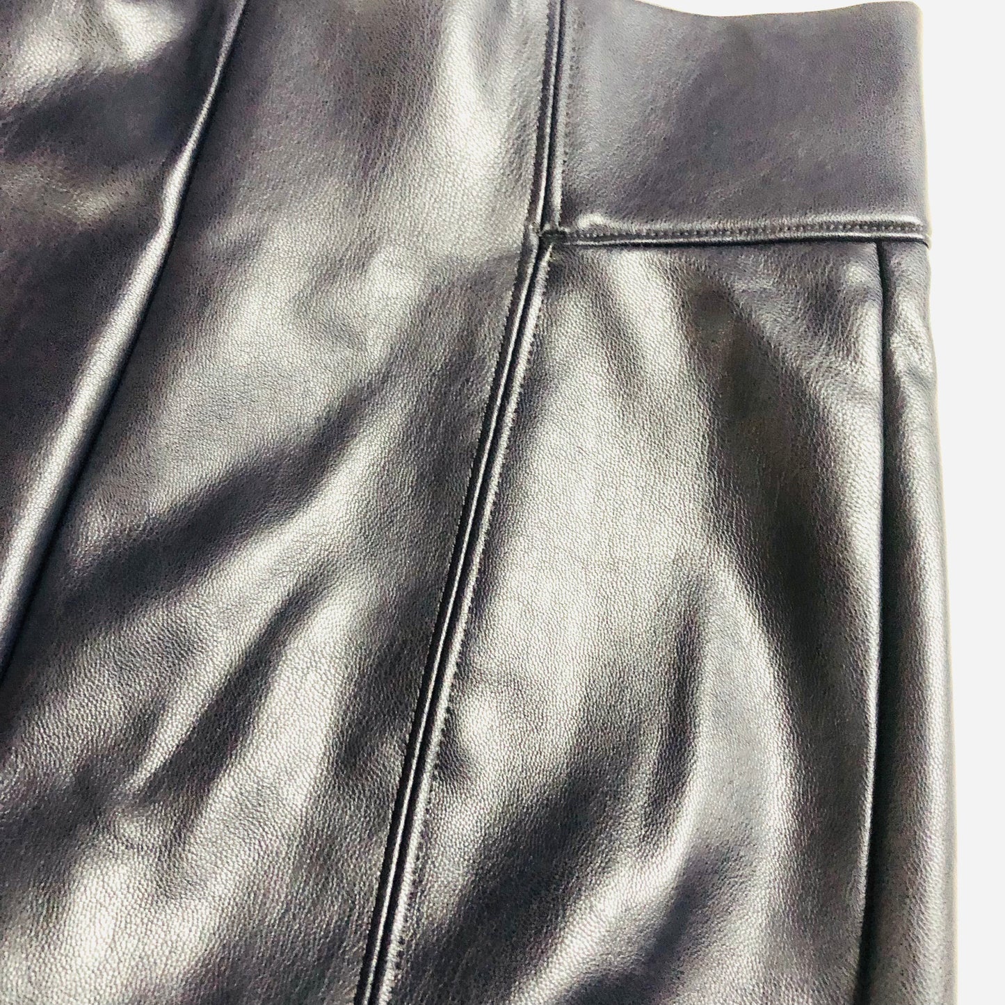 M&S Collection Navy Faux Leather High Waisted Leggings Trousers Size 6 Long NEW