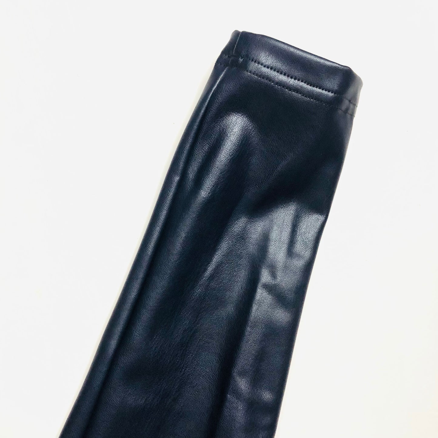 M&S Collection Navy Faux Leather High Waisted Leggings Trousers Size 6 Long NEW