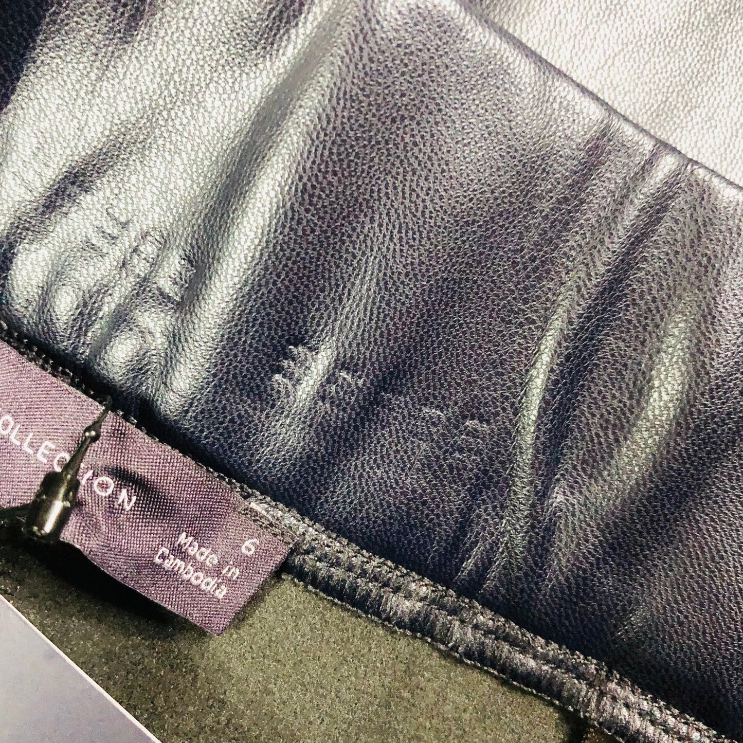 M&S Collection Navy Faux Leather High Waisted Leggings Trousers Size 6 Long NEW
