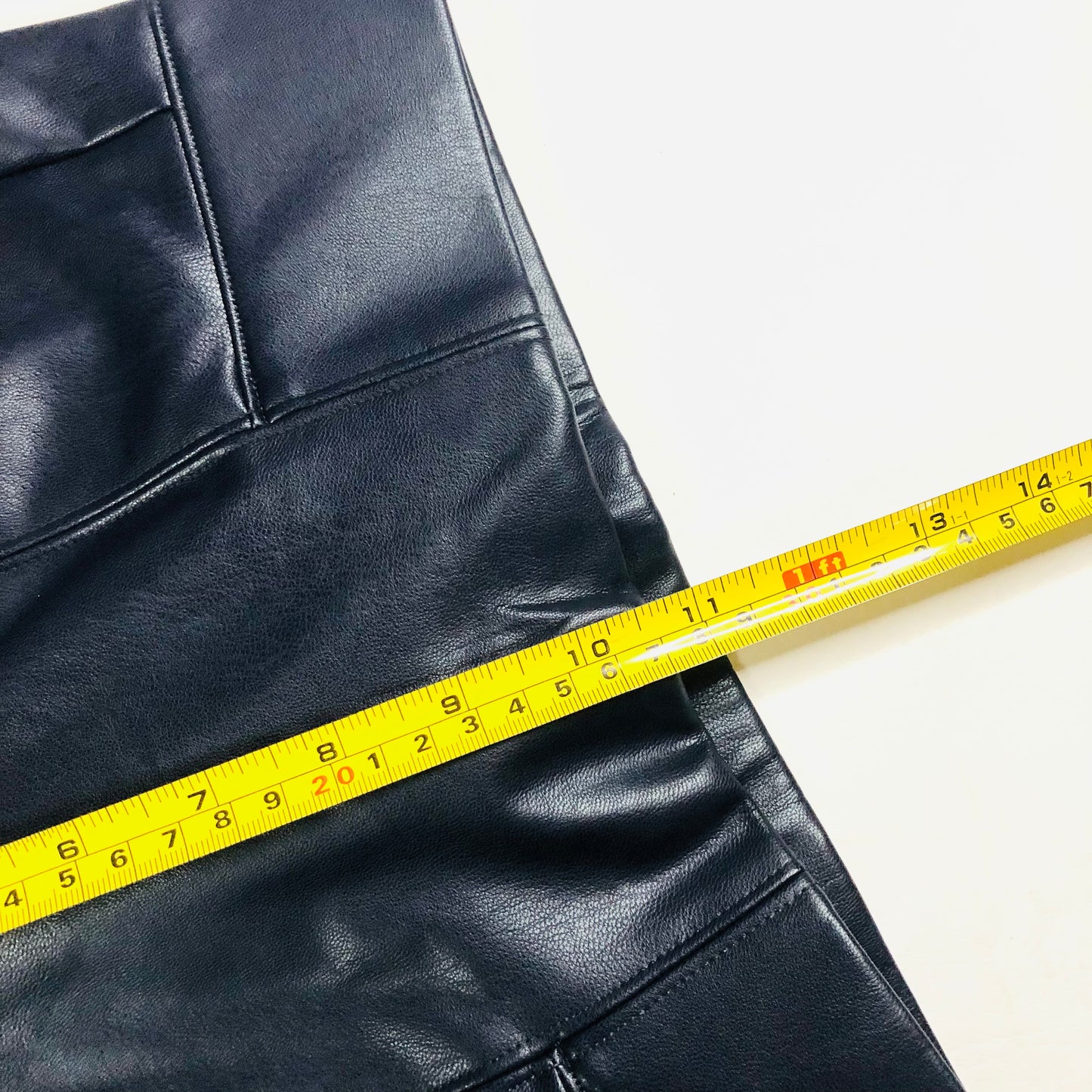 M&S Collection Navy Faux Leather High Waisted Leggings Trousers Size 6 Long NEW