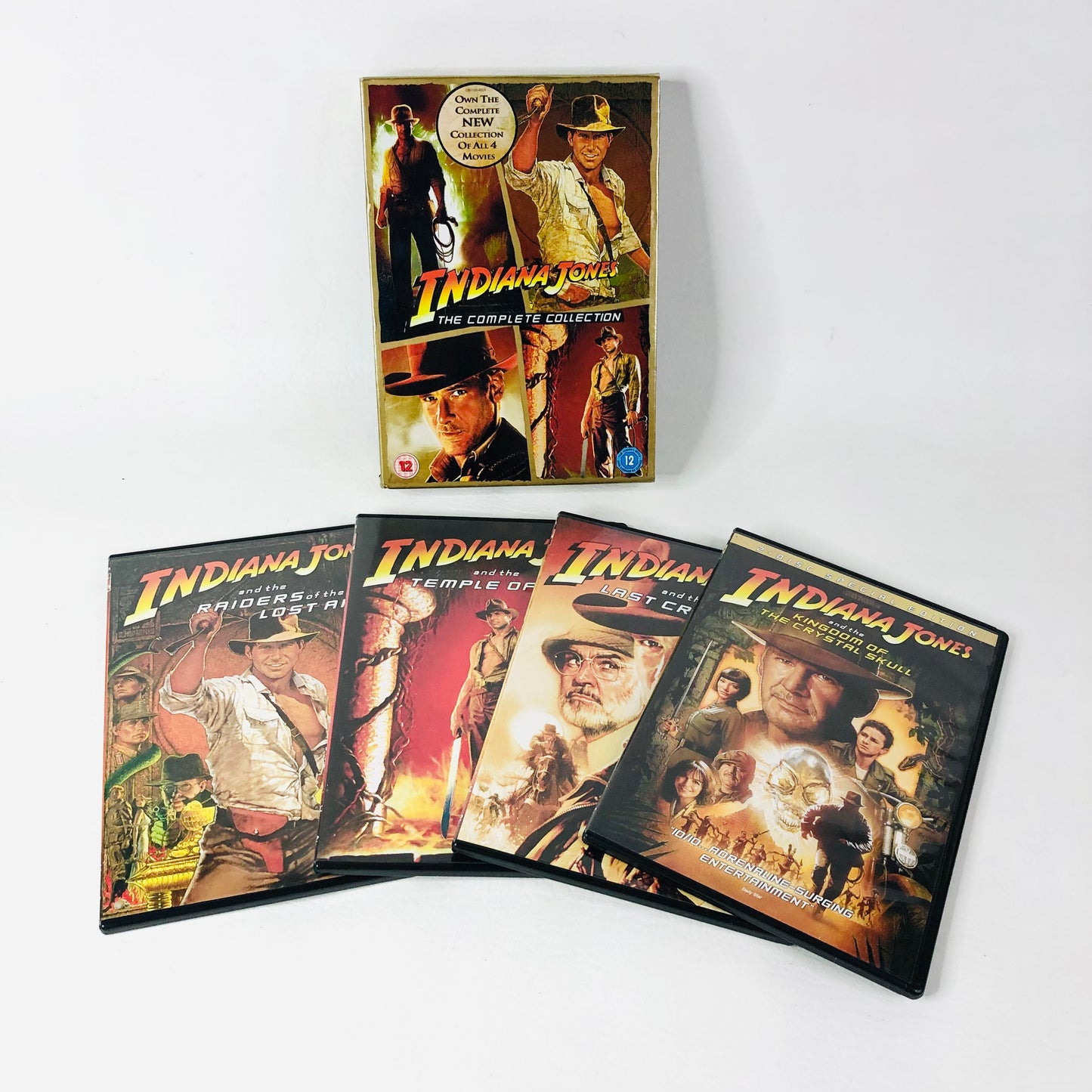 Indiana Jones The Complete Adventure Collection 4 Movie DVD Set Steven Spielberg