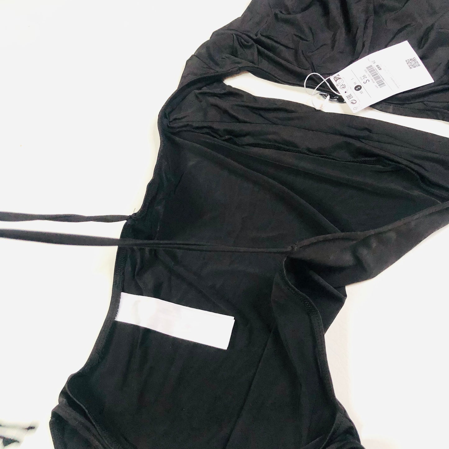 Bershka Black Backless Hooded Cowl Neck Bodysuit Festival Summer Size Small NEW