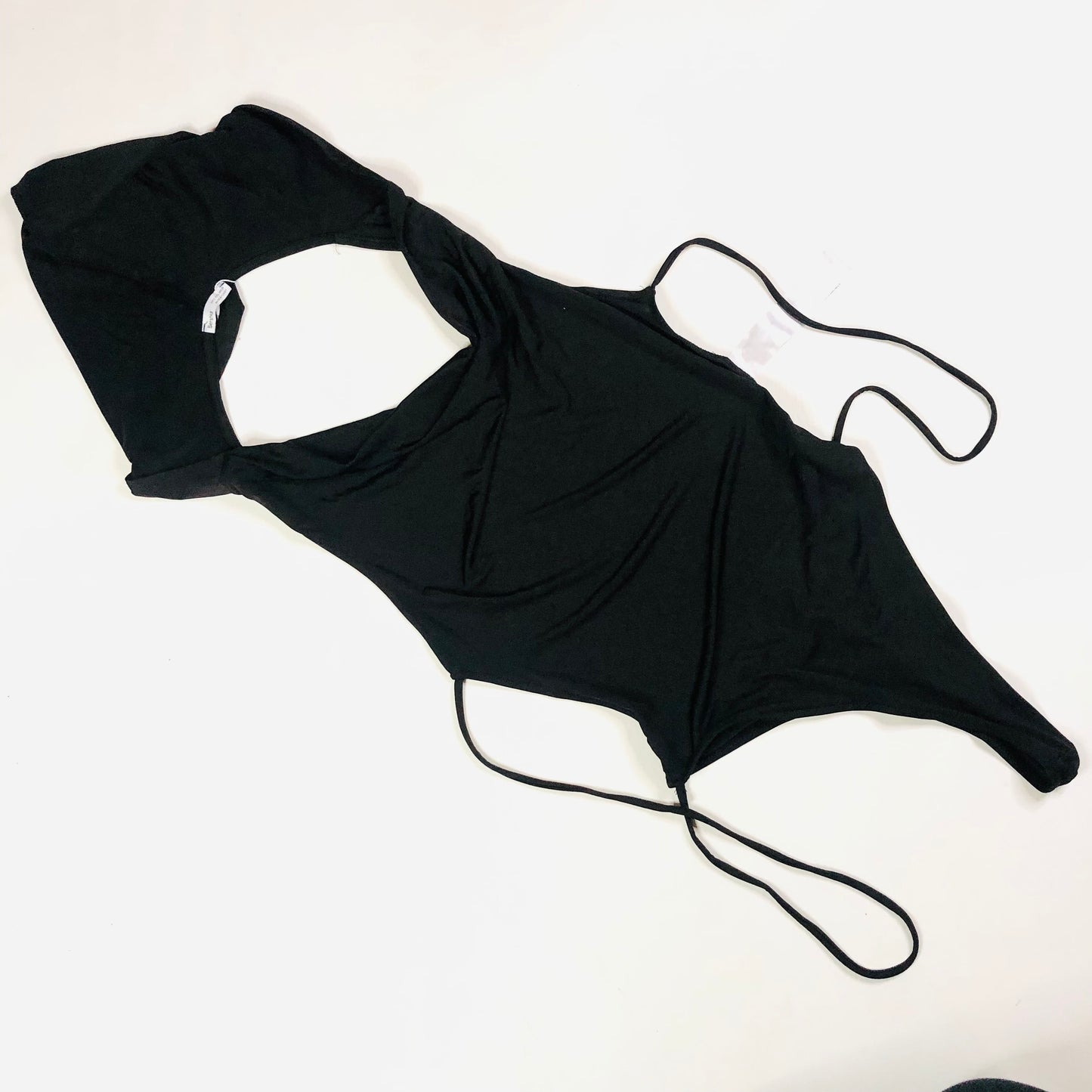 Bershka Black Backless Hooded Cowl Neck Bodysuit Festival Summer Size Small NEW