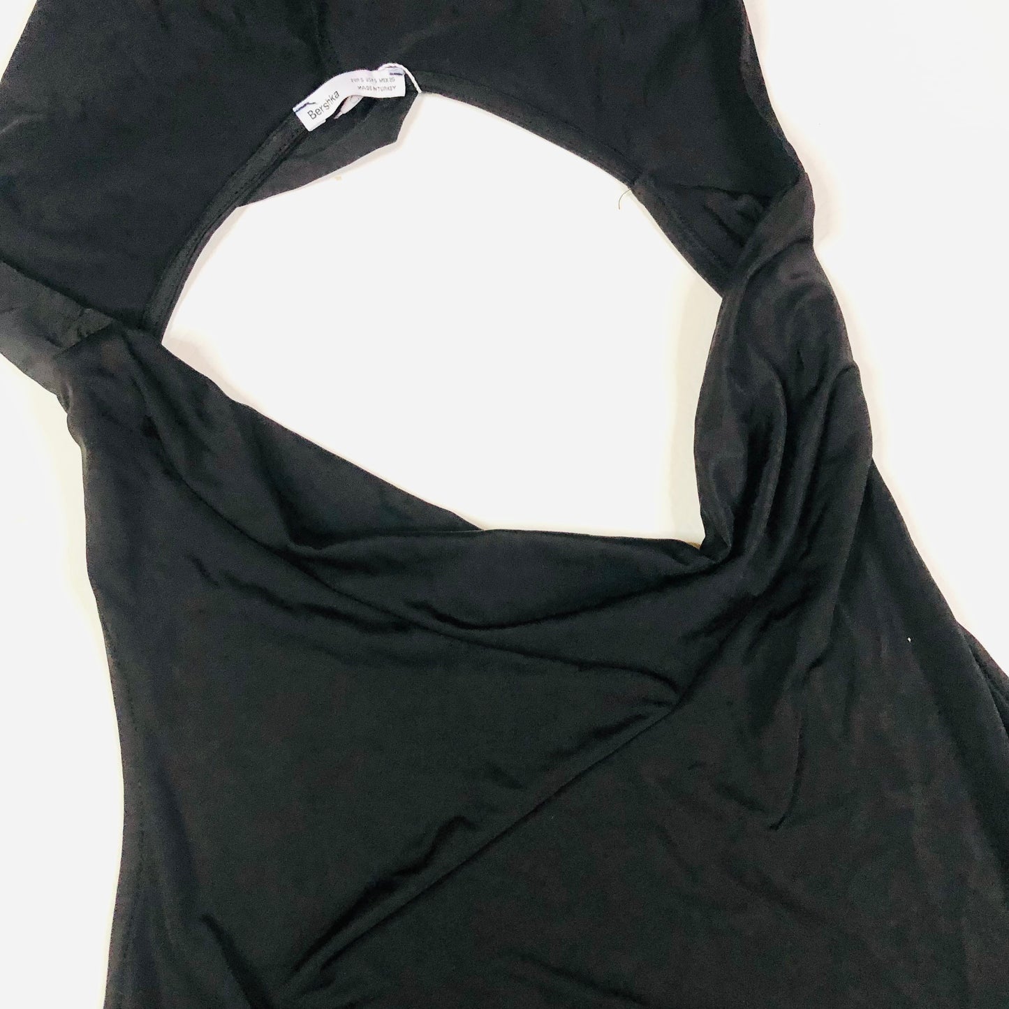Bershka Black Backless Hooded Cowl Neck Bodysuit Festival Summer Size Small NEW