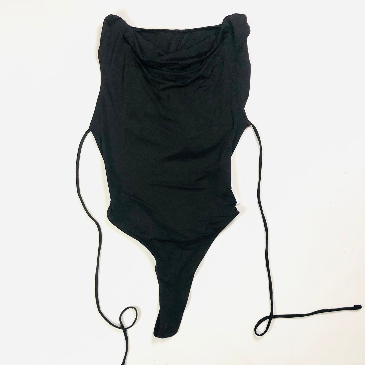 Bershka Black Backless Hooded Cowl Neck Bodysuit Festival Summer Size Small NEW