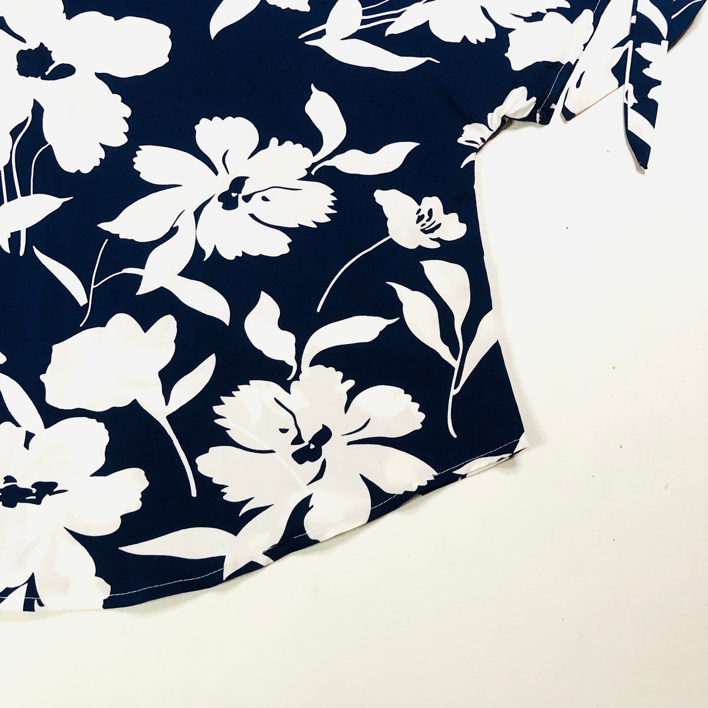 Joress Navy White Floral Cold Shoulder Bow Detail Blouse Top Size XL UK 16