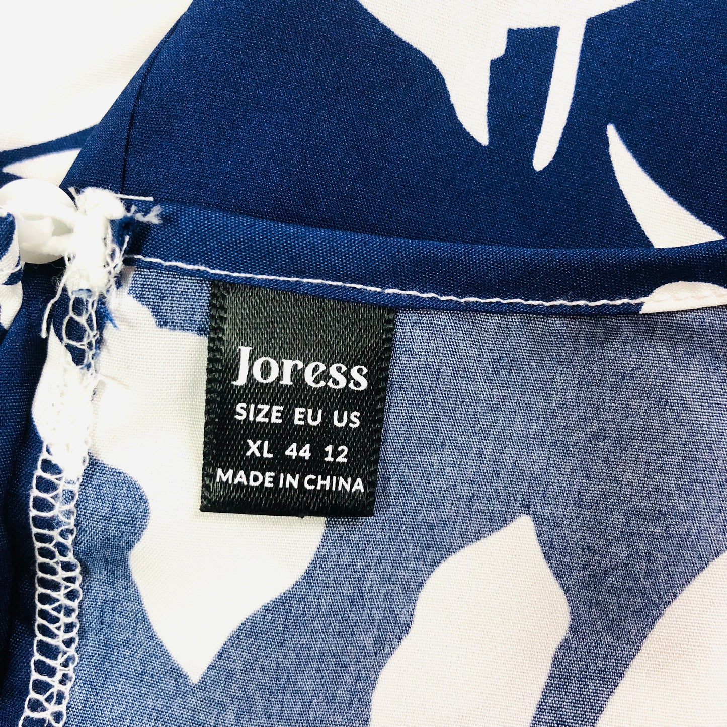 Joress Navy White Floral Cold Shoulder Bow Detail Blouse Top Size XL UK 16