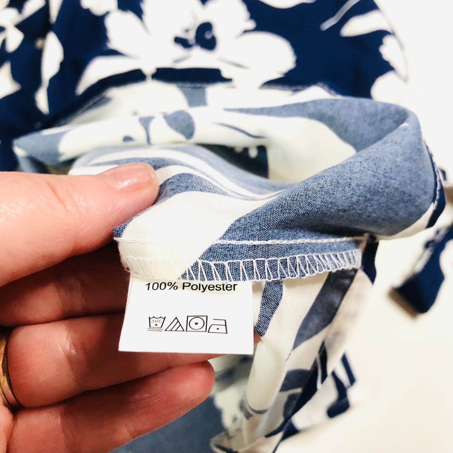 Joress Navy White Floral Cold Shoulder Bow Detail Blouse Top Size XL UK 16