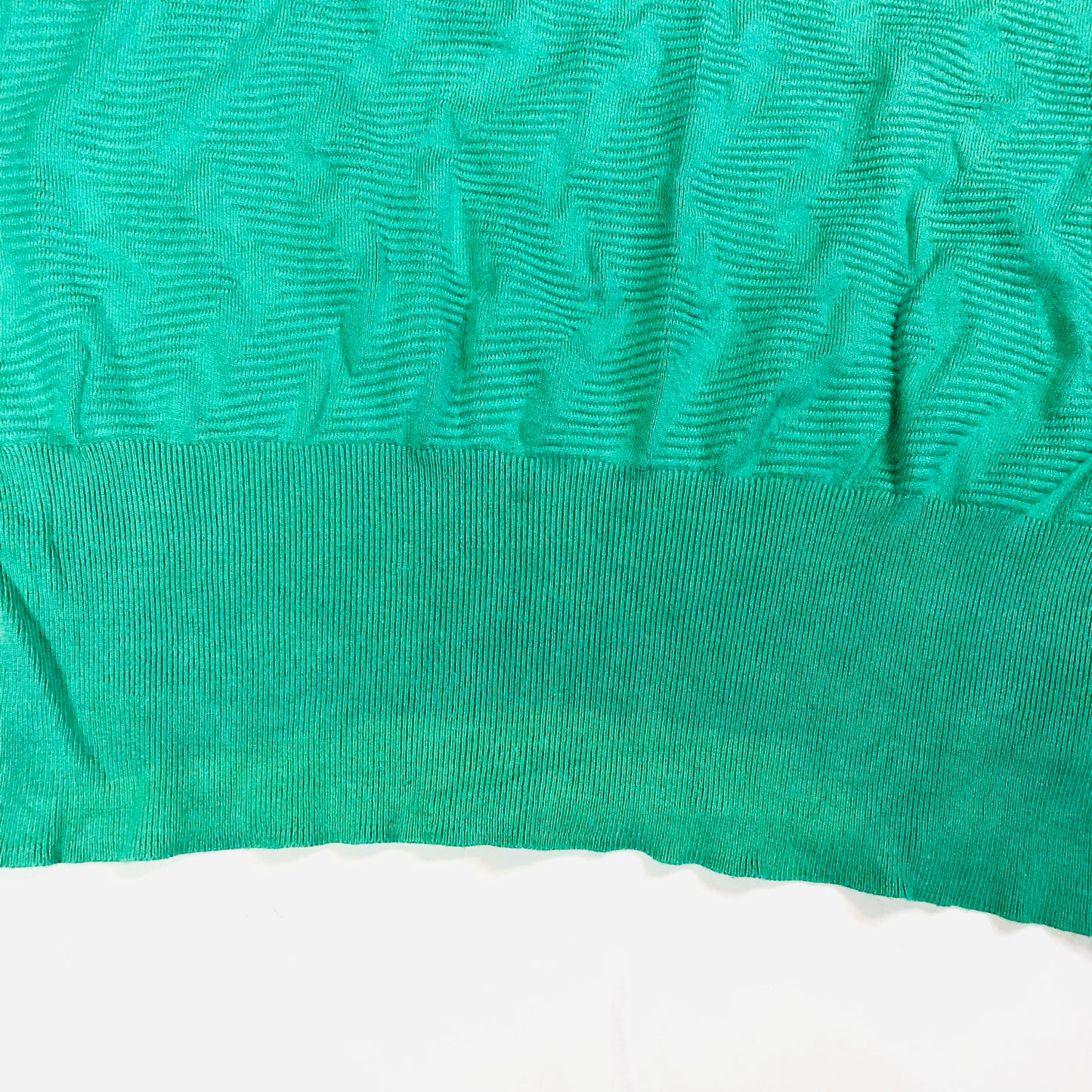 Marks & Spencer Green Textured Crew Neck Blouson Sleeve Jumper Size XL (16)