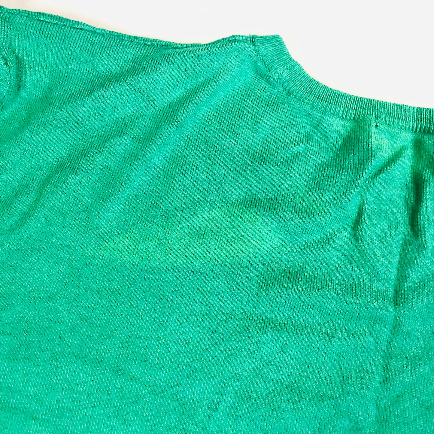 Marks & Spencer Green Textured Crew Neck Blouson Sleeve Jumper Size XL (16)