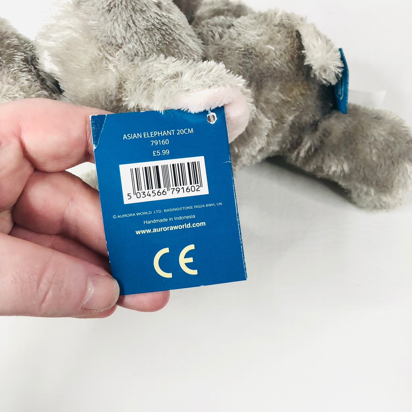 Aurora Chester Zoo Asian Elephant Plush Soft Toy 25cm Grey Stuffed Animal - NEW