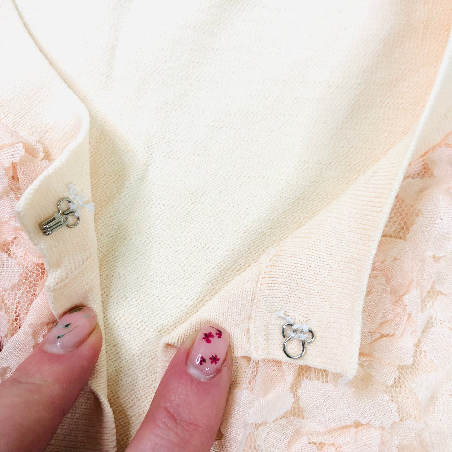 Molly Bracken Designer Peach Chiffon Floral Applique Bolero Cardigan Size 8/10
