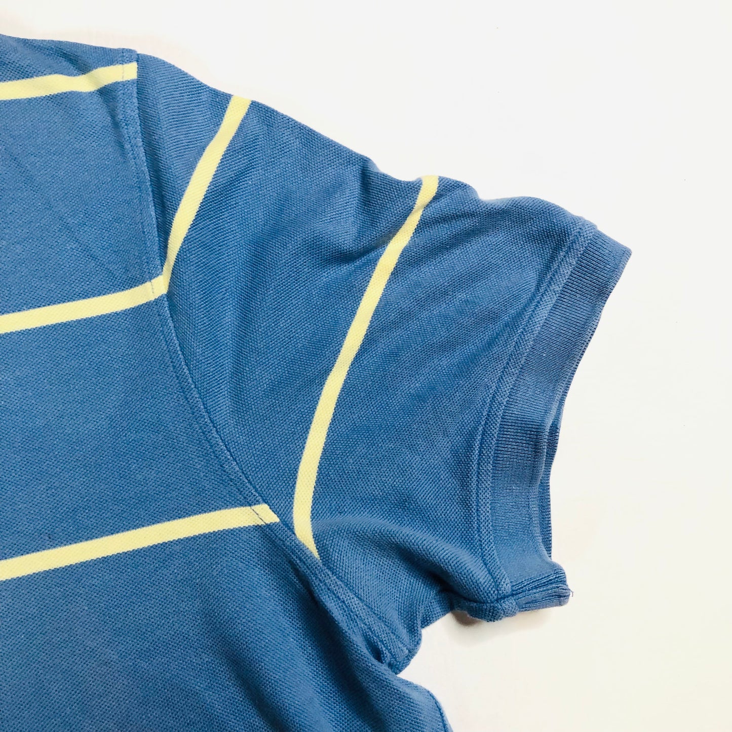 Wolsey Light Blue & Yellow Stripe Premium Cotton Polo Shirt T-Shirt Size XXL