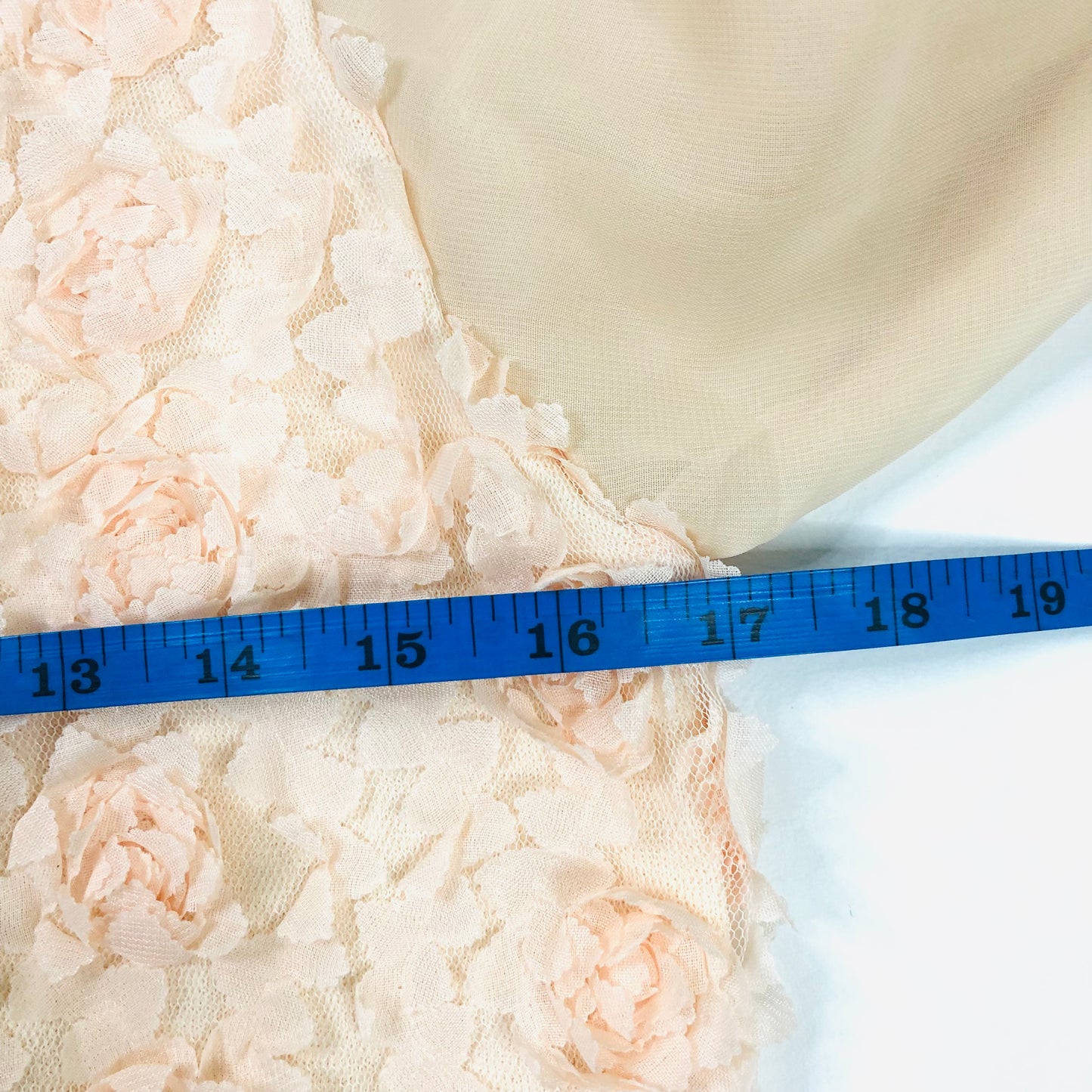 Molly Bracken Designer Peach Chiffon Floral Applique Bolero Cardigan Size 8/10