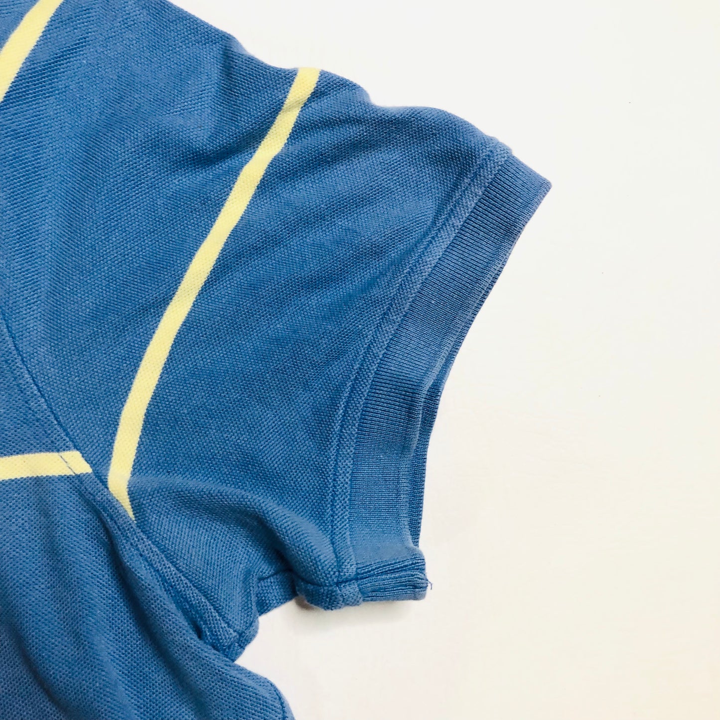 Wolsey Light Blue & Yellow Stripe Premium Cotton Polo Shirt T-Shirt Size XXL