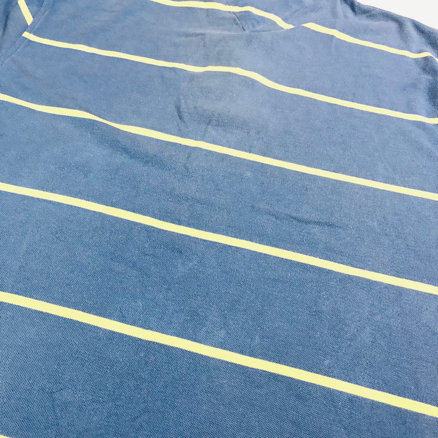 Wolsey Light Blue & Yellow Stripe Premium Cotton Polo Shirt T-Shirt Size XXL