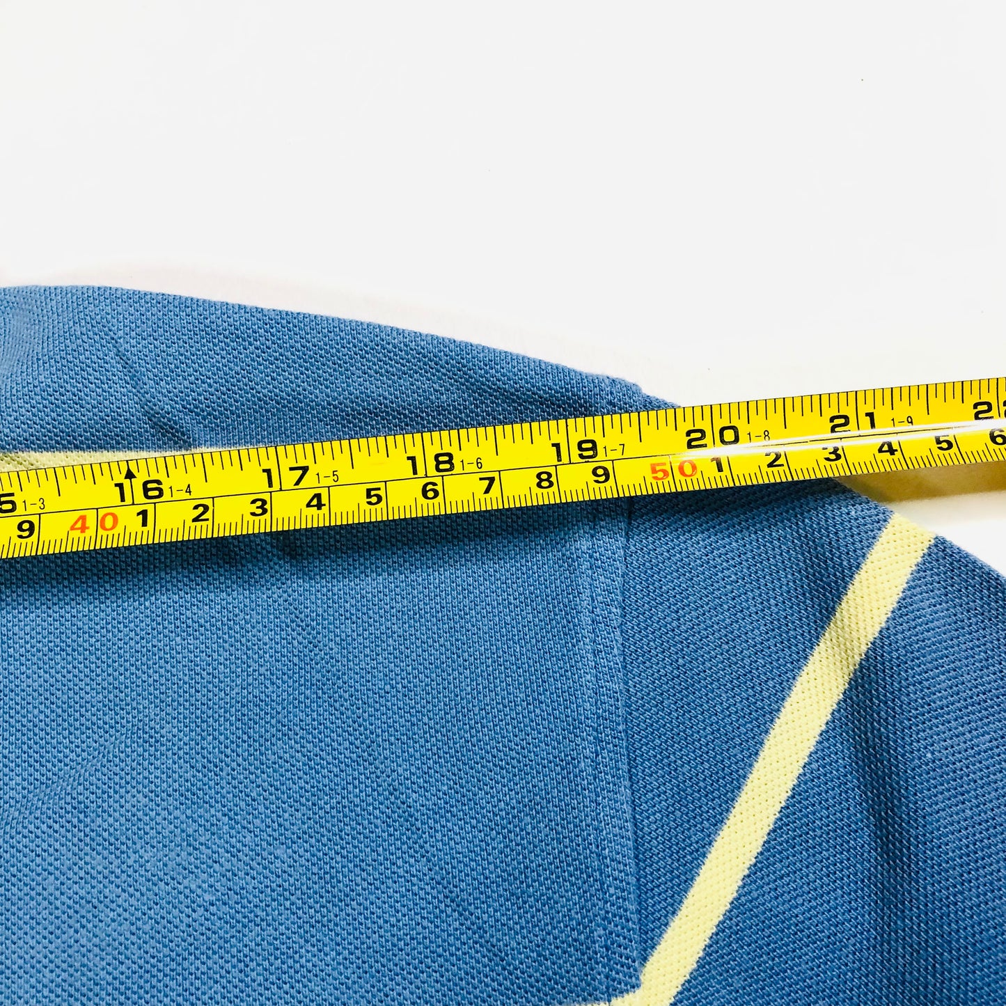 Wolsey Light Blue & Yellow Stripe Premium Cotton Polo Shirt T-Shirt Size XXL