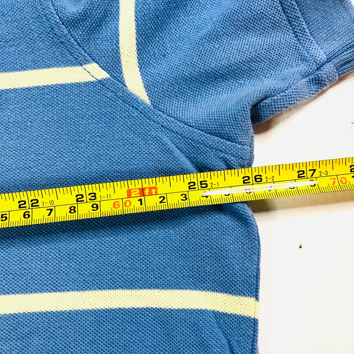 Wolsey Light Blue & Yellow Stripe Premium Cotton Polo Shirt T-Shirt Size XXL
