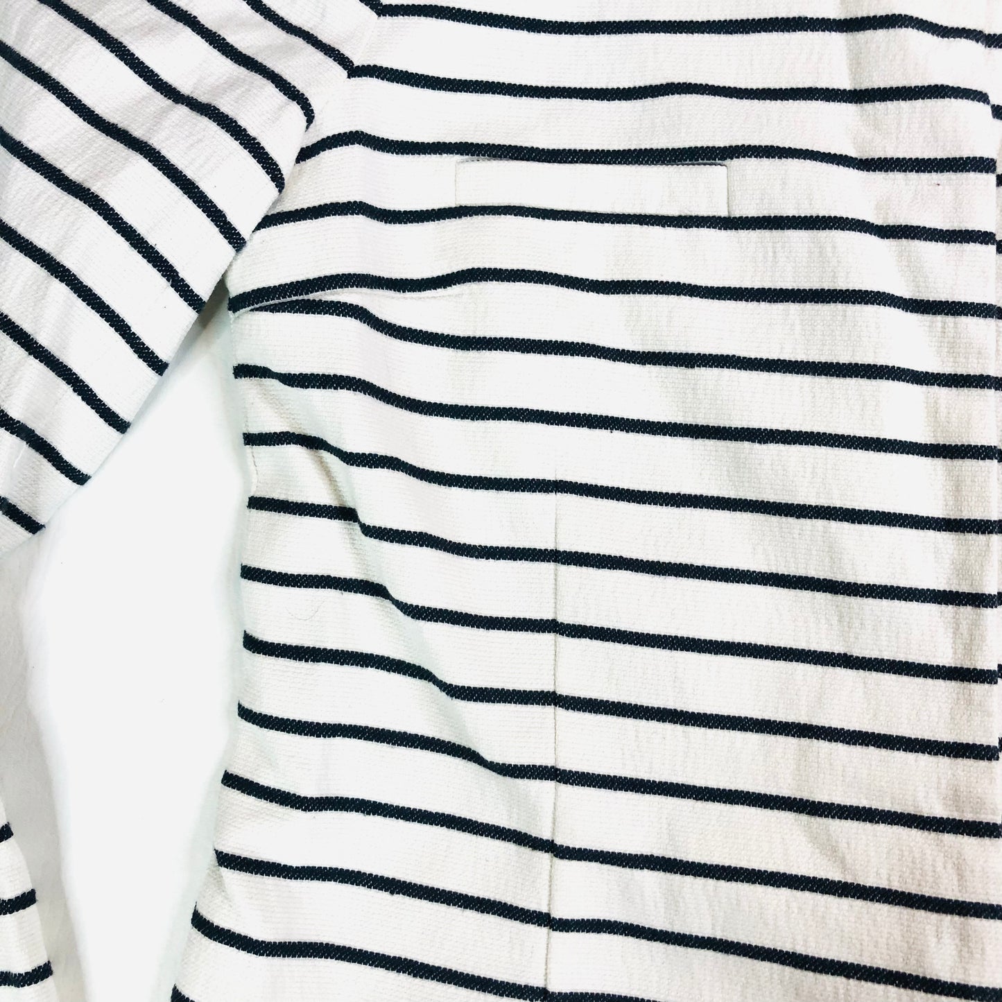 Kew 159 Monochrome Thin Striped Coat Dress – Chic Parisian Style - Size UK 10