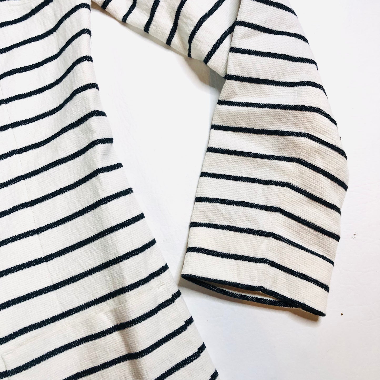 Kew 159 Monochrome Thin Striped Coat Dress – Chic Parisian Style - Size UK 10