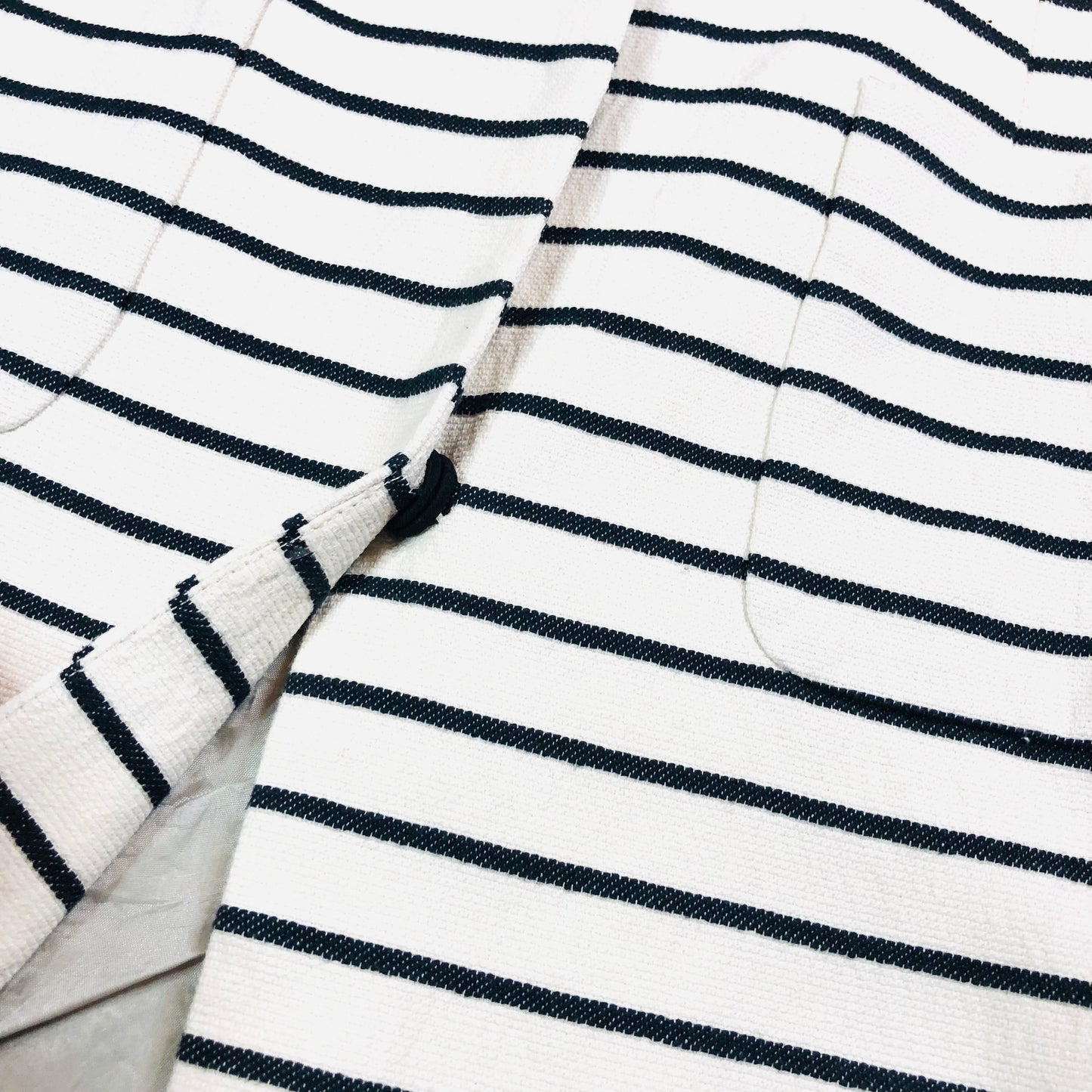 Kew 159 Monochrome Thin Striped Coat Dress – Chic Parisian Style - Size UK 10