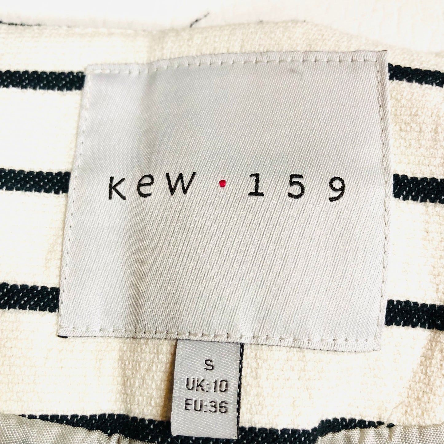 Kew 159 Monochrome Thin Striped Coat Dress – Chic Parisian Style - Size UK 10