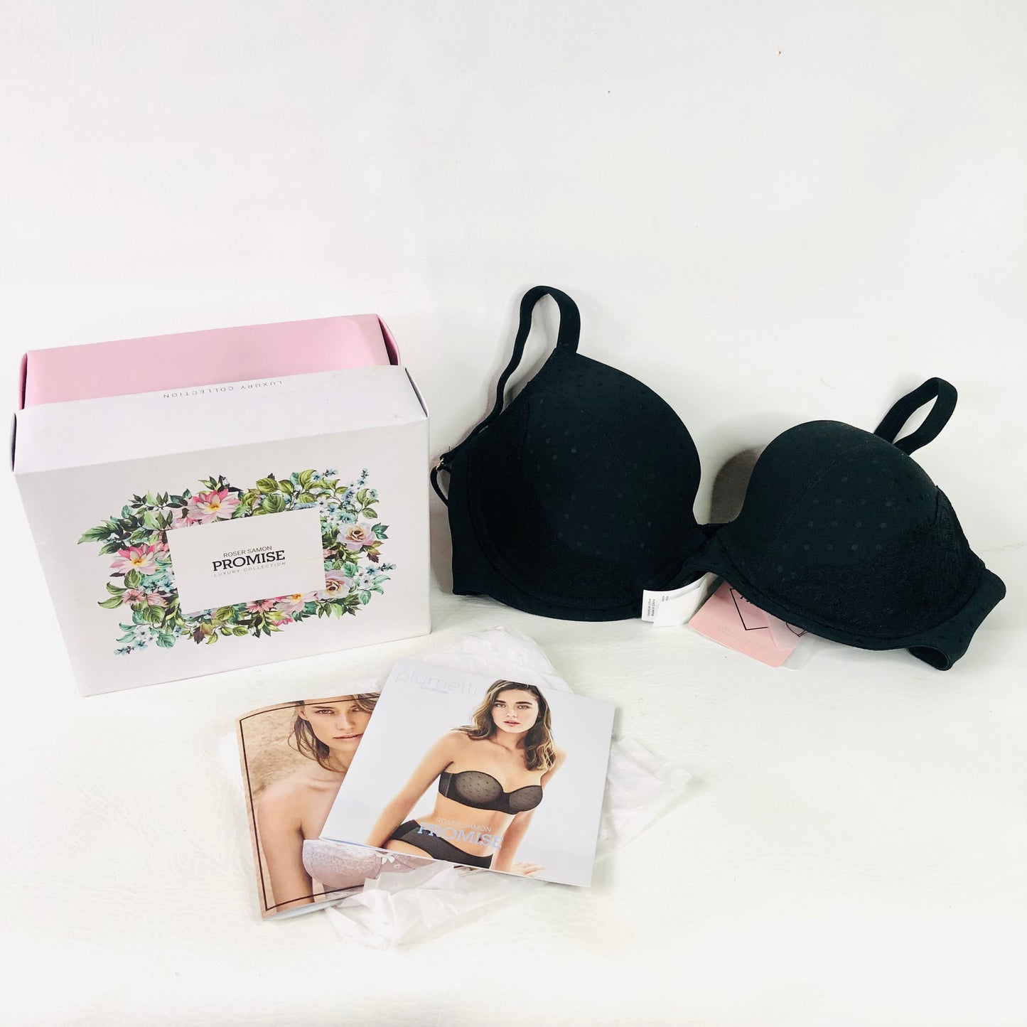 Promise By Roser Samon Black Relleno Padded Bra Size 32D New Designer