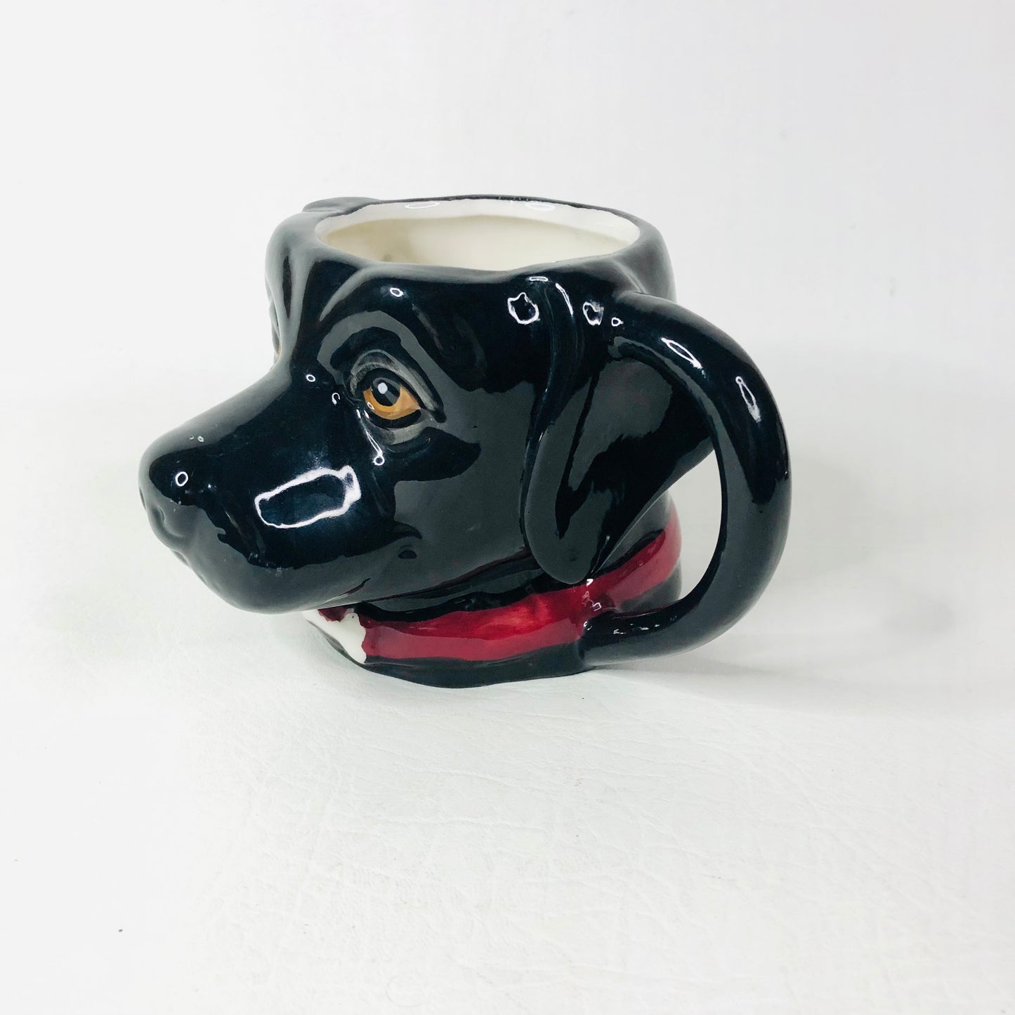 Black Labrador Dog With Red Collar Shaped Ceramic Mug Hand-Painted 3D Puppy Coffee Cup