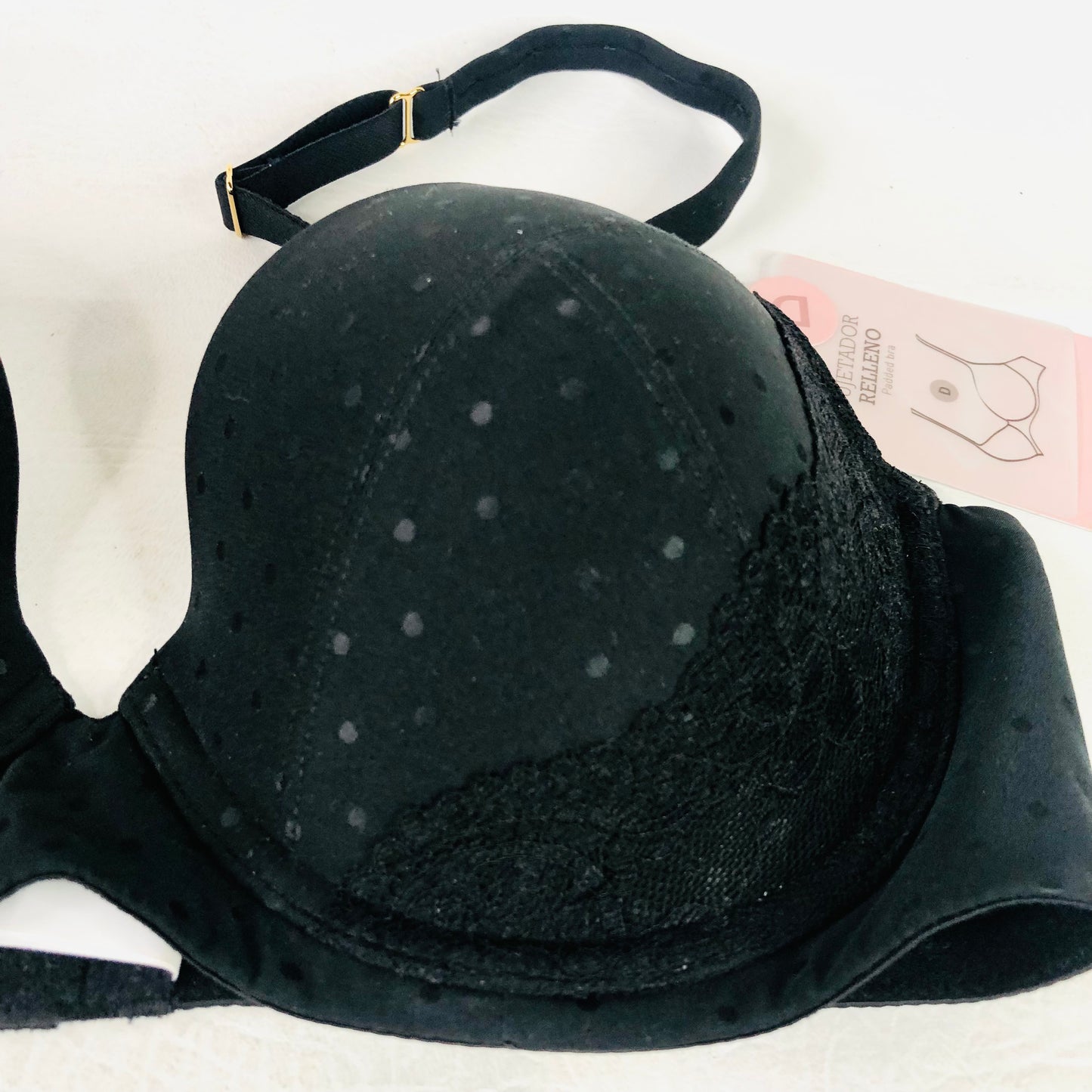 Promise By Roser Samon Black Relleno Padded Bra Size 32D New Designer