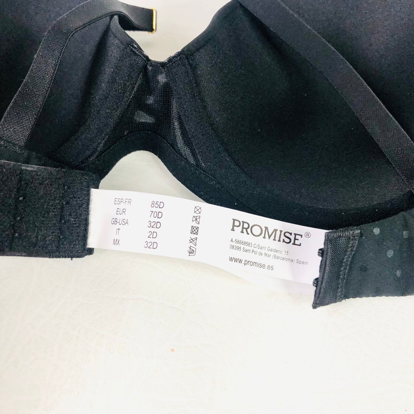 Promise By Roser Samon Black Relleno Padded Bra Size 32D New Designer