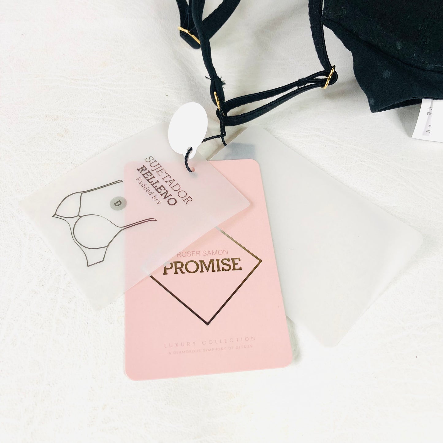 Promise By Roser Samon Black Relleno Padded Bra Size 32D New Designer