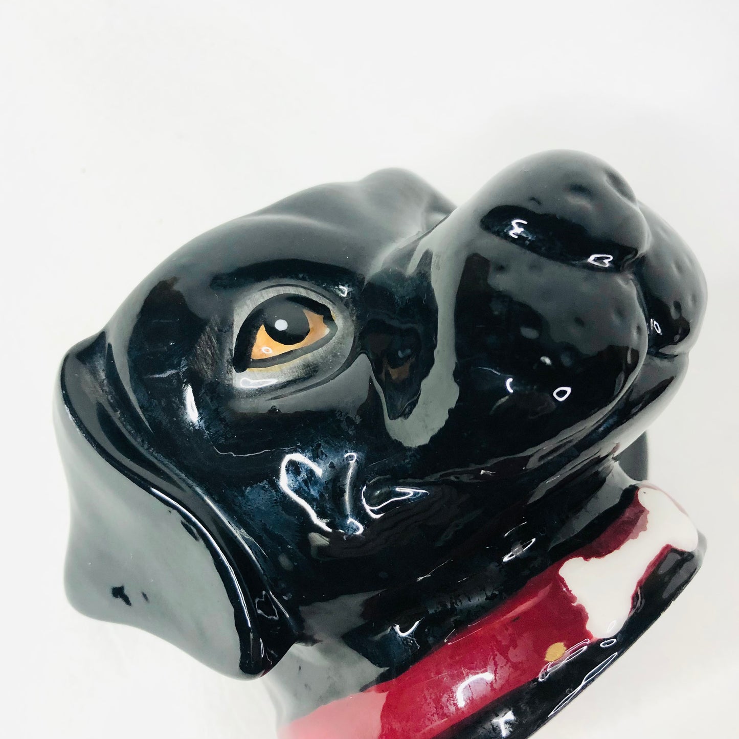 Black Labrador Dog With Red Collar Shaped Ceramic Mug Hand-Painted 3D Puppy Coffee Cup