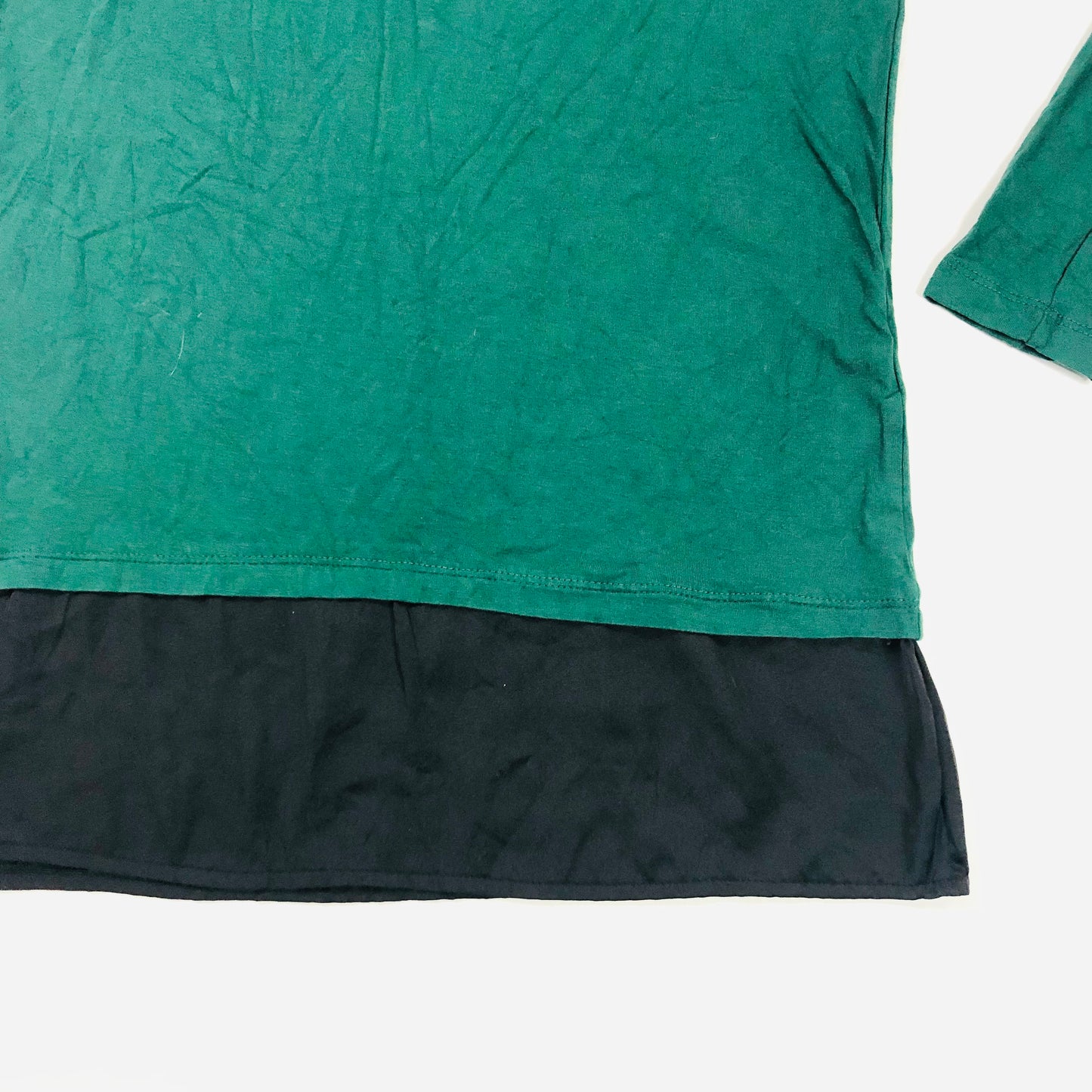 M&S Collection Top Longline Size 6 Bottle Green Contrast Black Hem  RRP £25 NEW