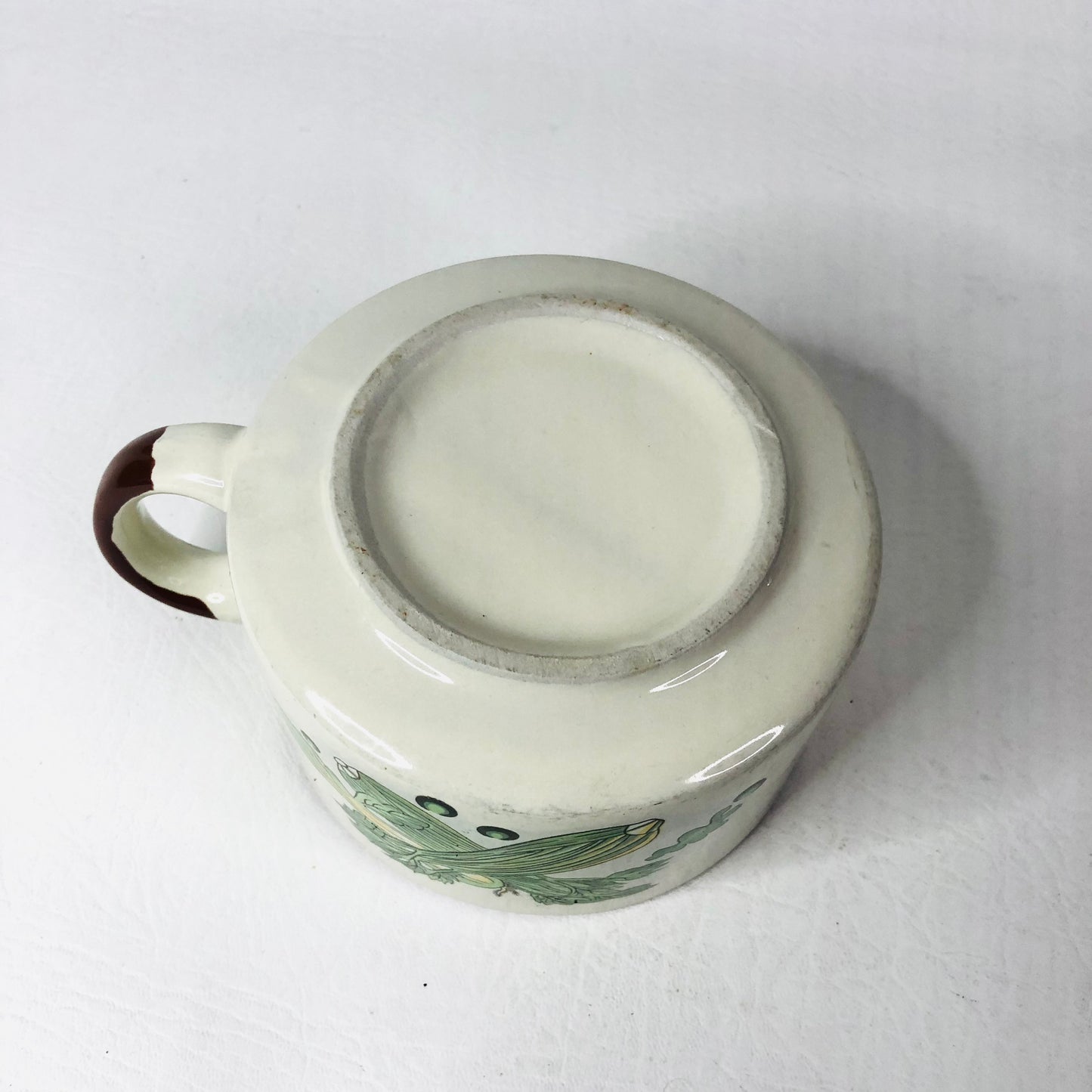 Set of 3 Retro 1970s Soup Cups Bowls Garden Vegetable Motif Brown Trim Esso/Shell Promotion