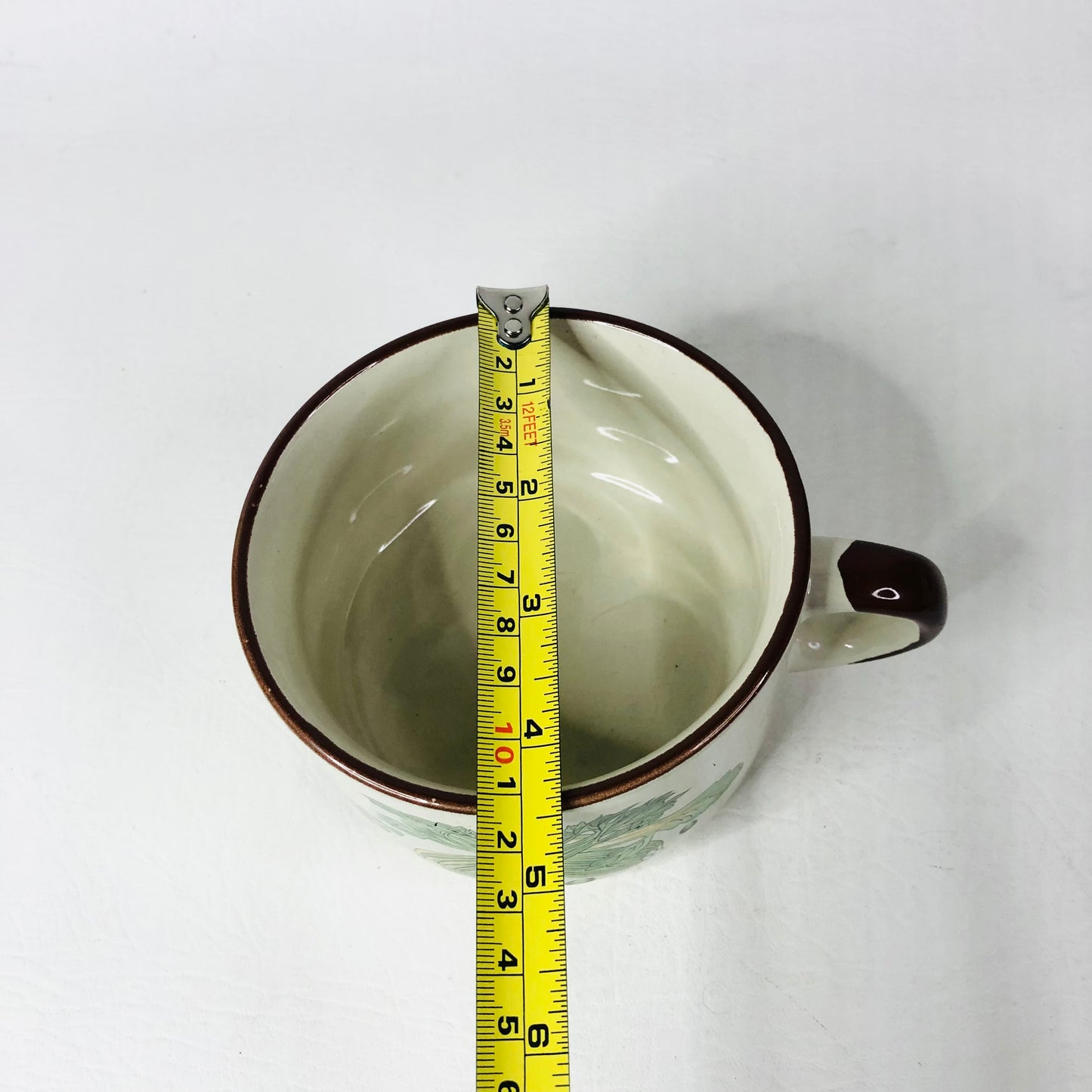 Set of 3 Retro 1970s Soup Cups Bowls Garden Vegetable Motif Brown Trim Esso/Shell Promotion