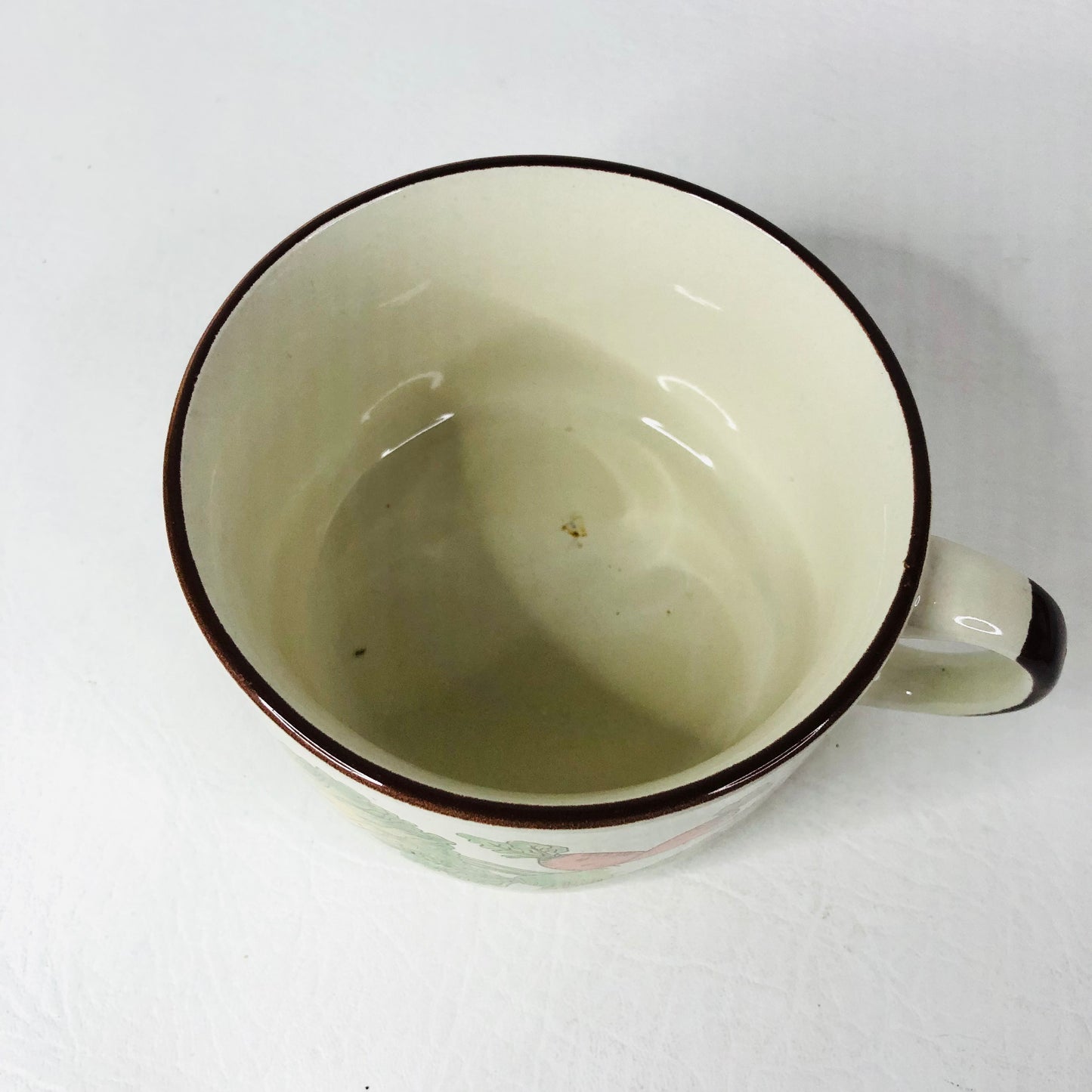 Set of 3 Retro 1970s Soup Cups Bowls Garden Vegetable Motif Brown Trim Esso/Shell Promotion