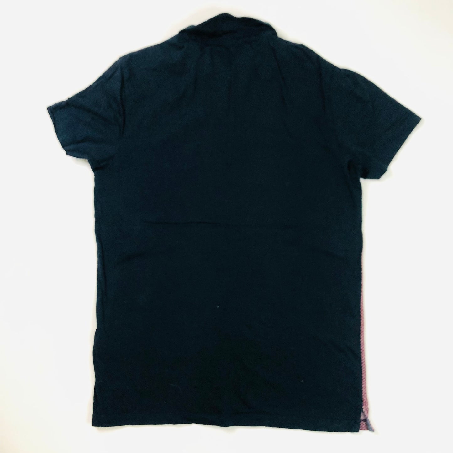 Next Mens Size Medium Navy Burgundy Mix Short Sleeve Casual Cotton Polo Shirt