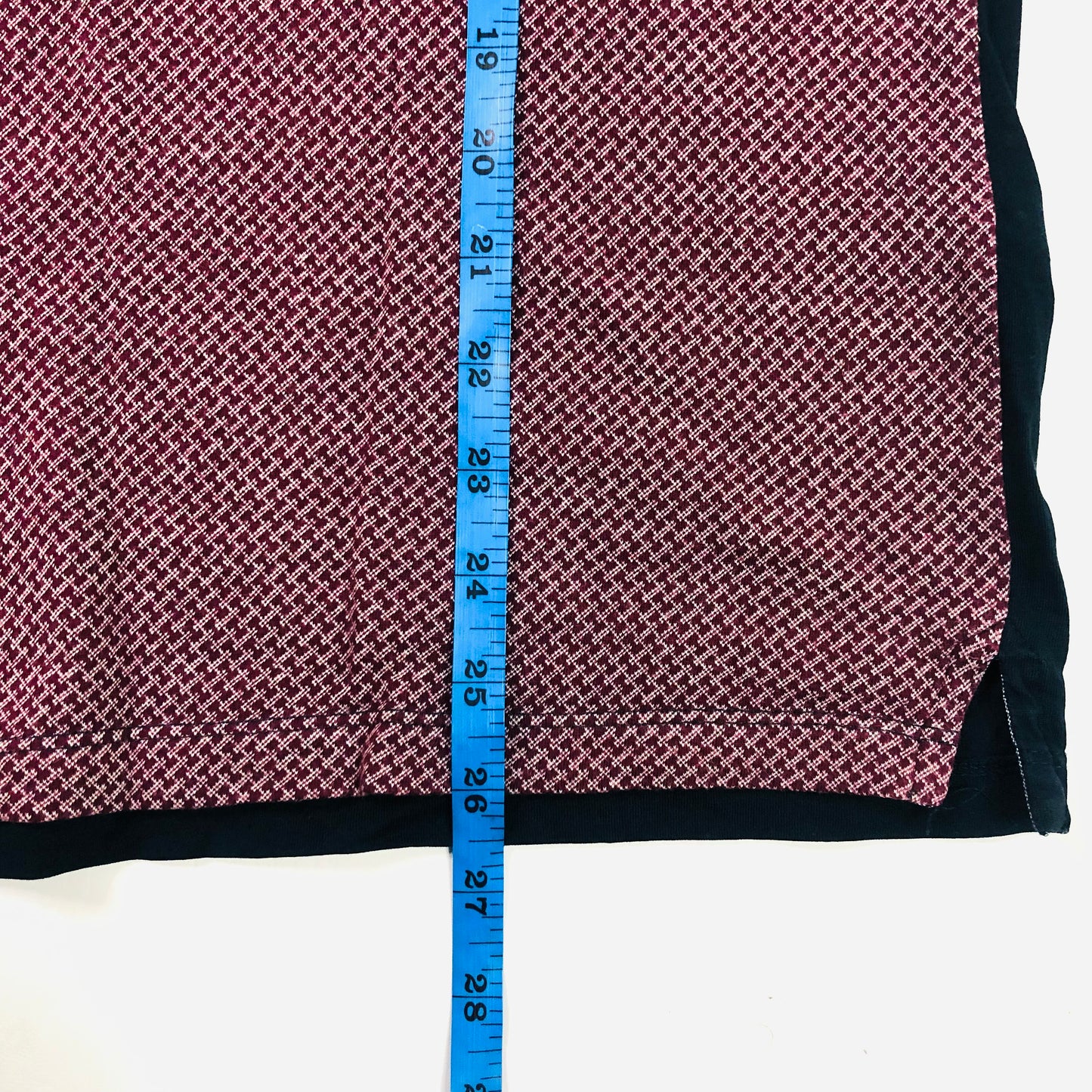 Next Mens Size Medium Navy Burgundy Mix Short Sleeve Casual Cotton Polo Shirt