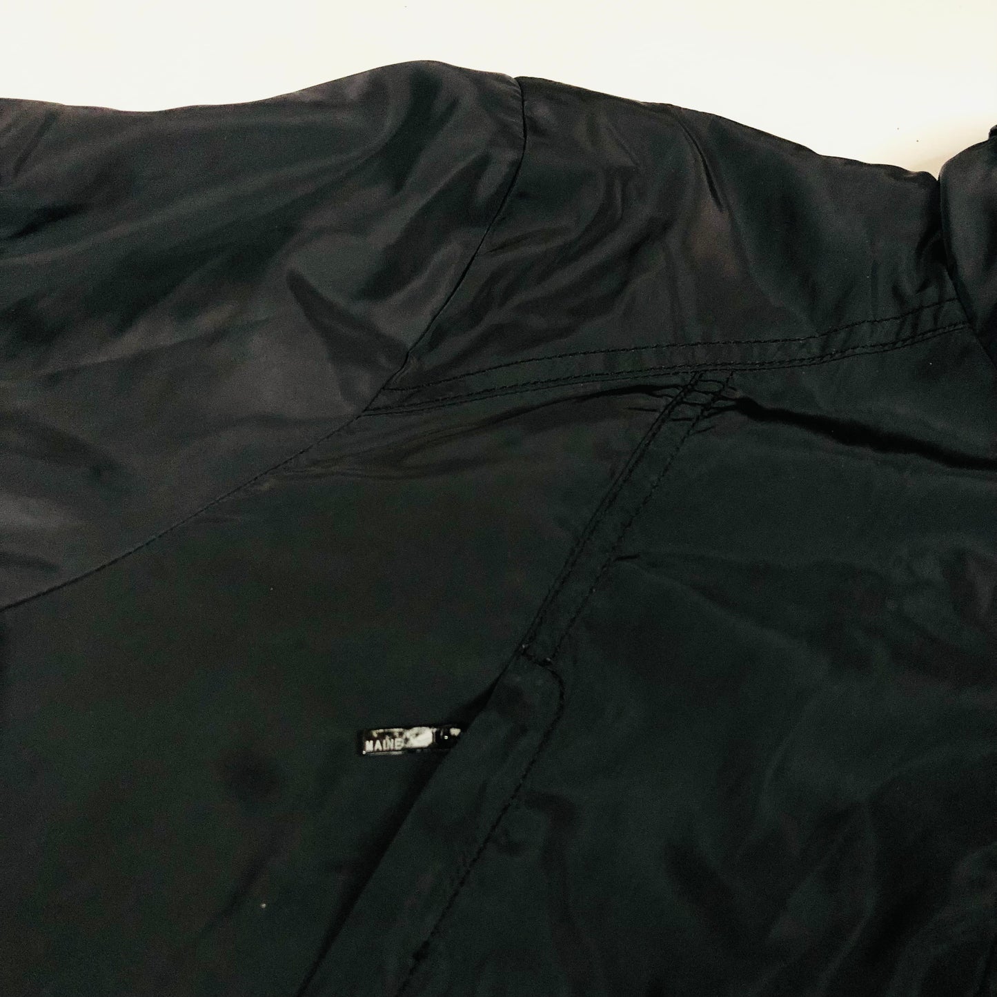 Maine New England Black Lightweight Parka Jacket with Foldaway Hood Size 20