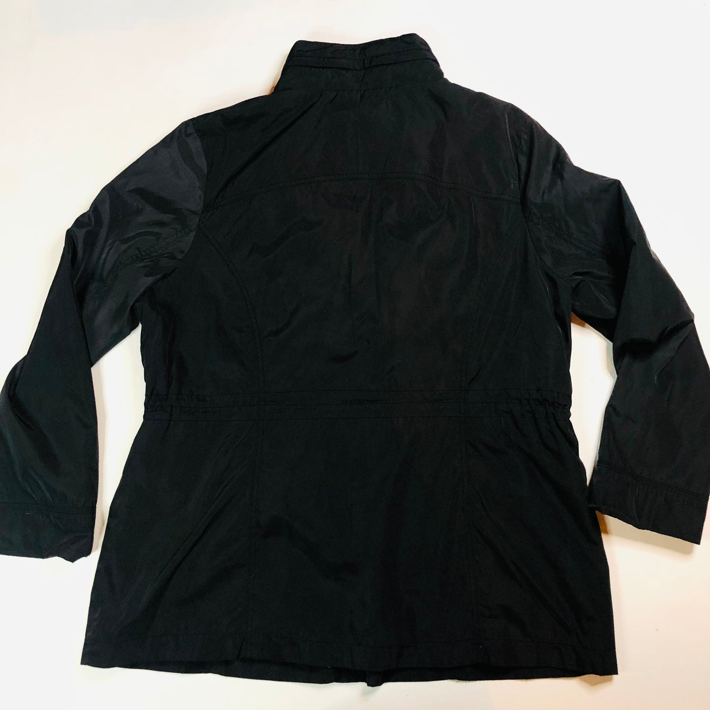 Maine New England Black Lightweight Parka Jacket with Foldaway Hood Size 20