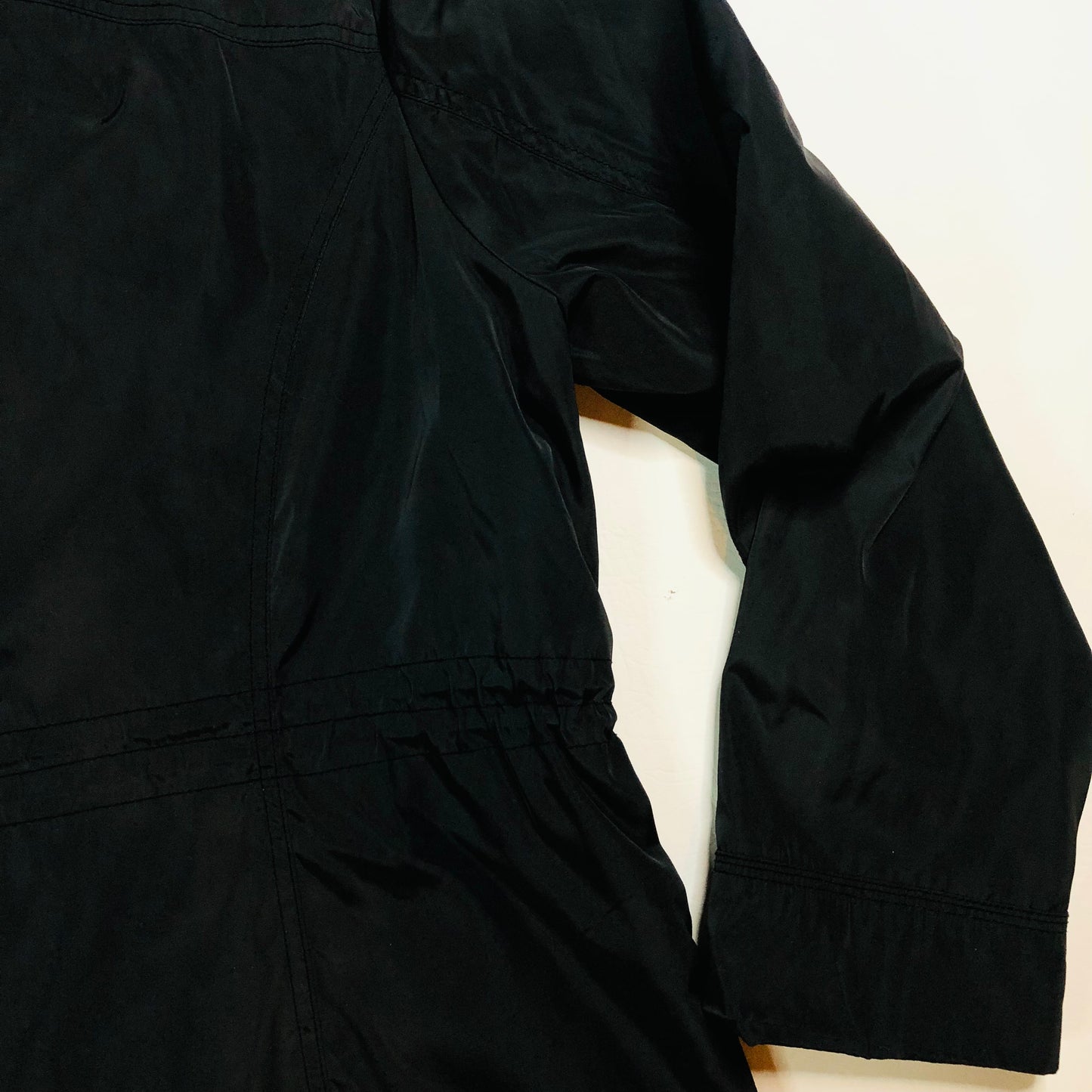 Maine New England Black Lightweight Parka Jacket with Foldaway Hood Size 20
