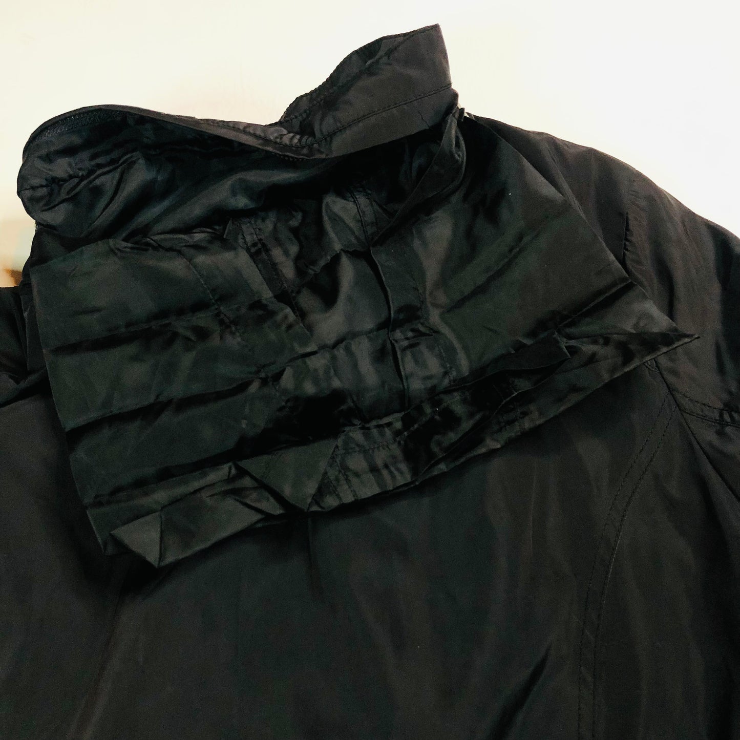 Maine New England Black Lightweight Parka Jacket with Foldaway Hood Size 20
