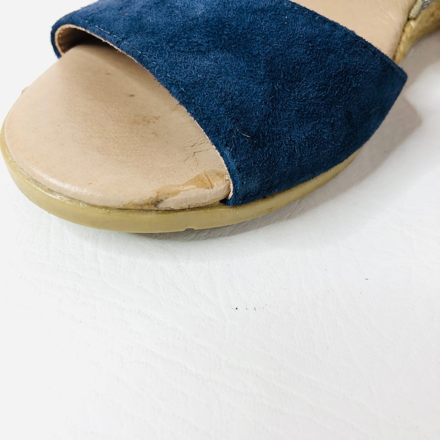 Pinaz Kara Womens Wedge Heel Espadrilles Sandals Navy Blue Size 4 (37)