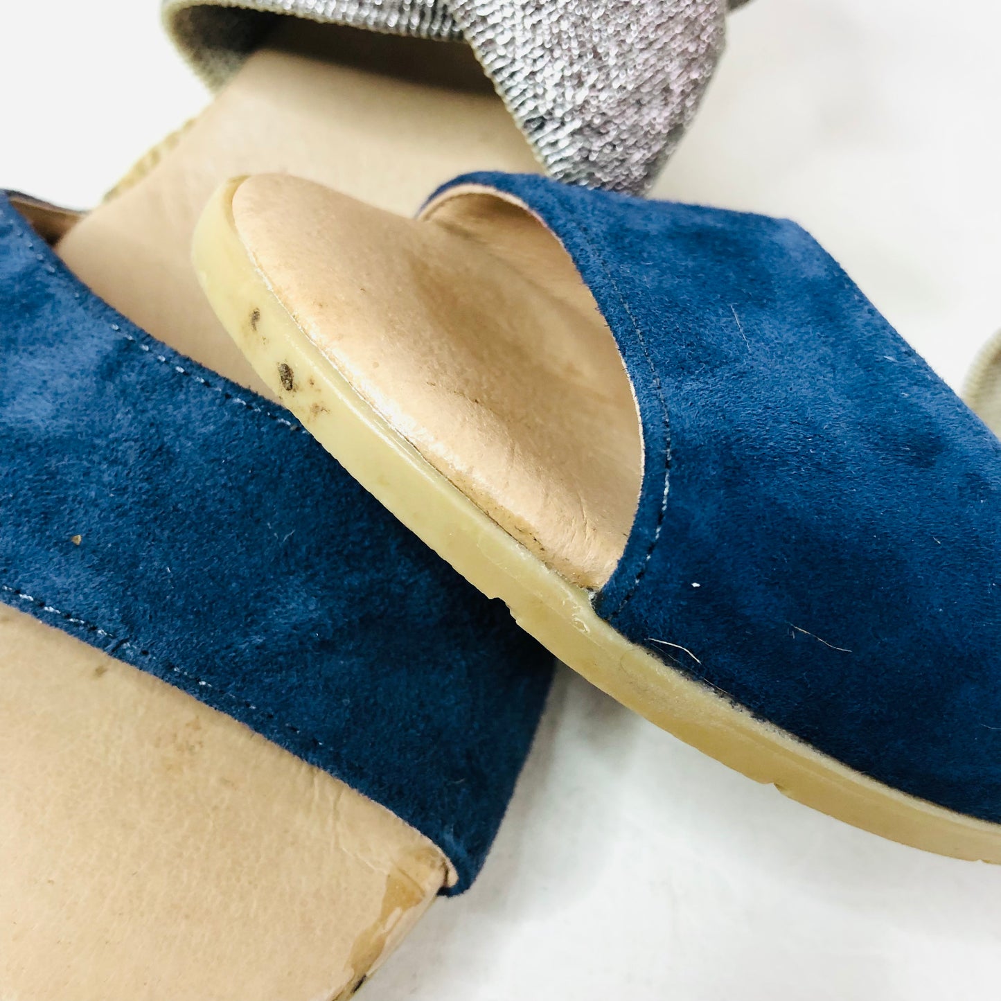 Pinaz Kara Womens Wedge Heel Espadrilles Sandals Navy Blue Size 4 (37)