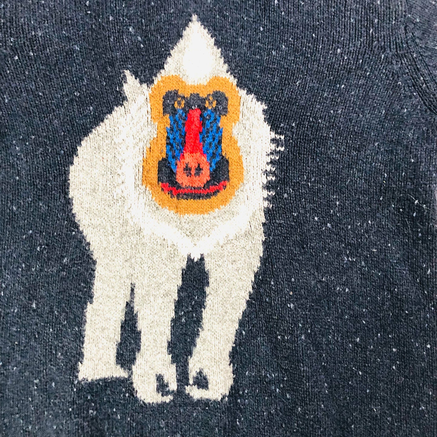 FatFace Boys Blue Animal Baboon Graphic Knit Hooded Jumper Age 10-11 Years