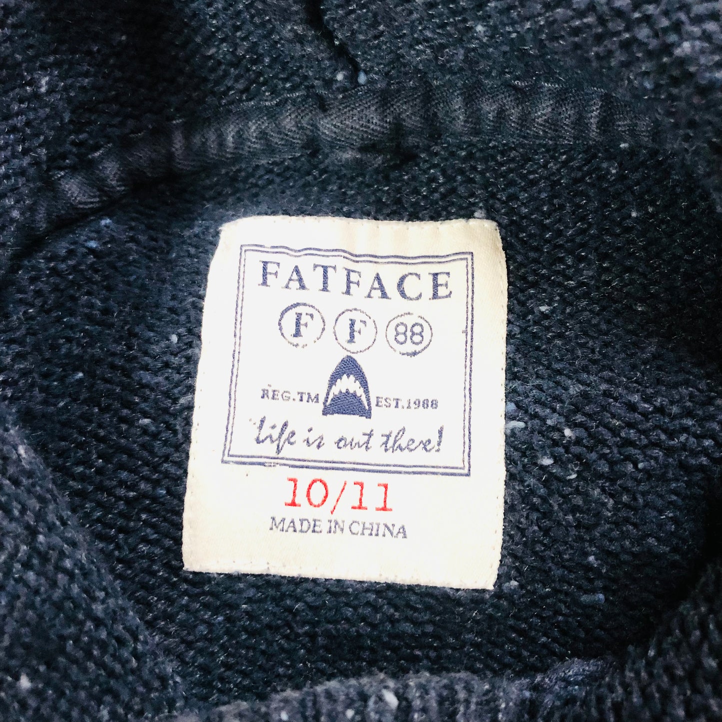 FatFace Boys Blue Animal Baboon Graphic Knit Hooded Jumper Age 10-11 Years