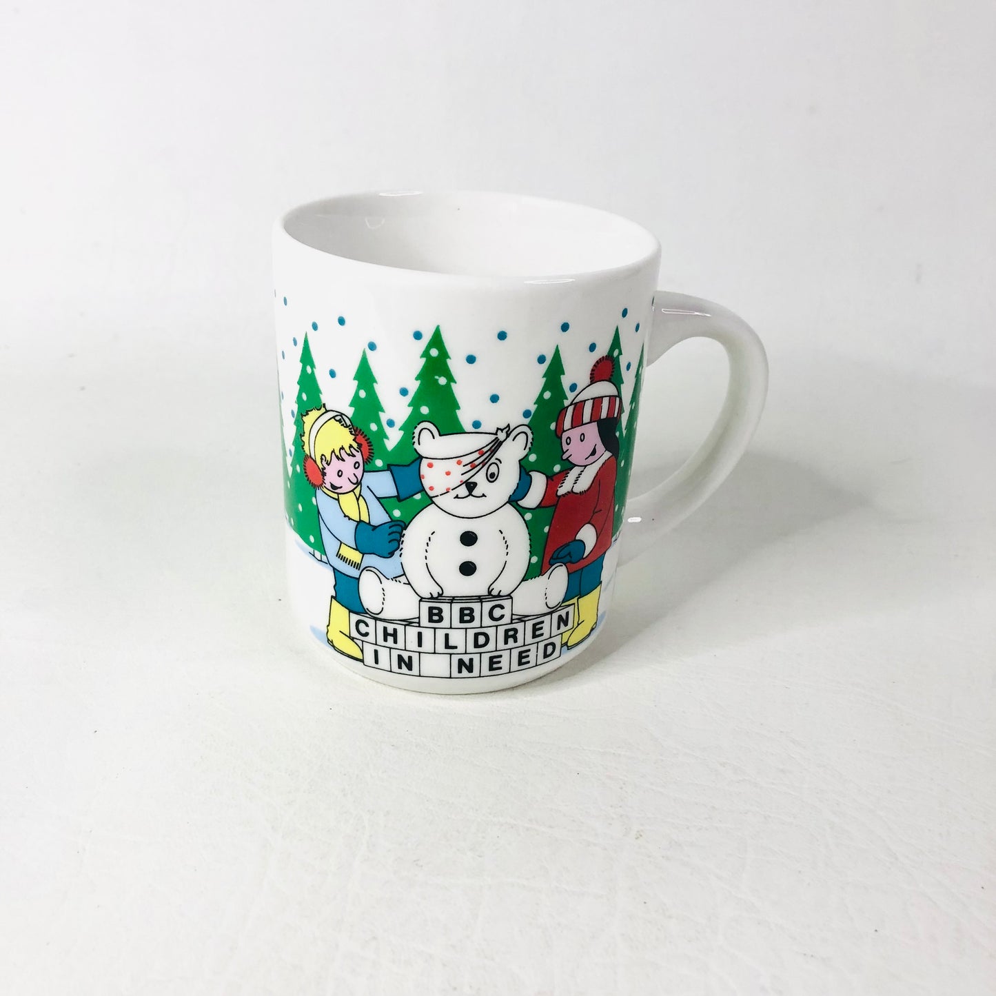 Vintage BBC Children In Need 1986 Mugs Pudsey Bear Christmas Collectable Cup VGC