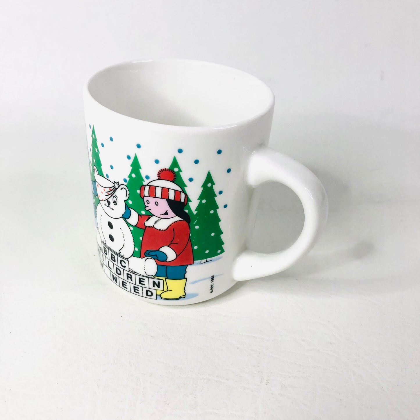 Vintage BBC Children In Need 1986 Mugs Pudsey Bear Christmas Collectable Cup VGC
