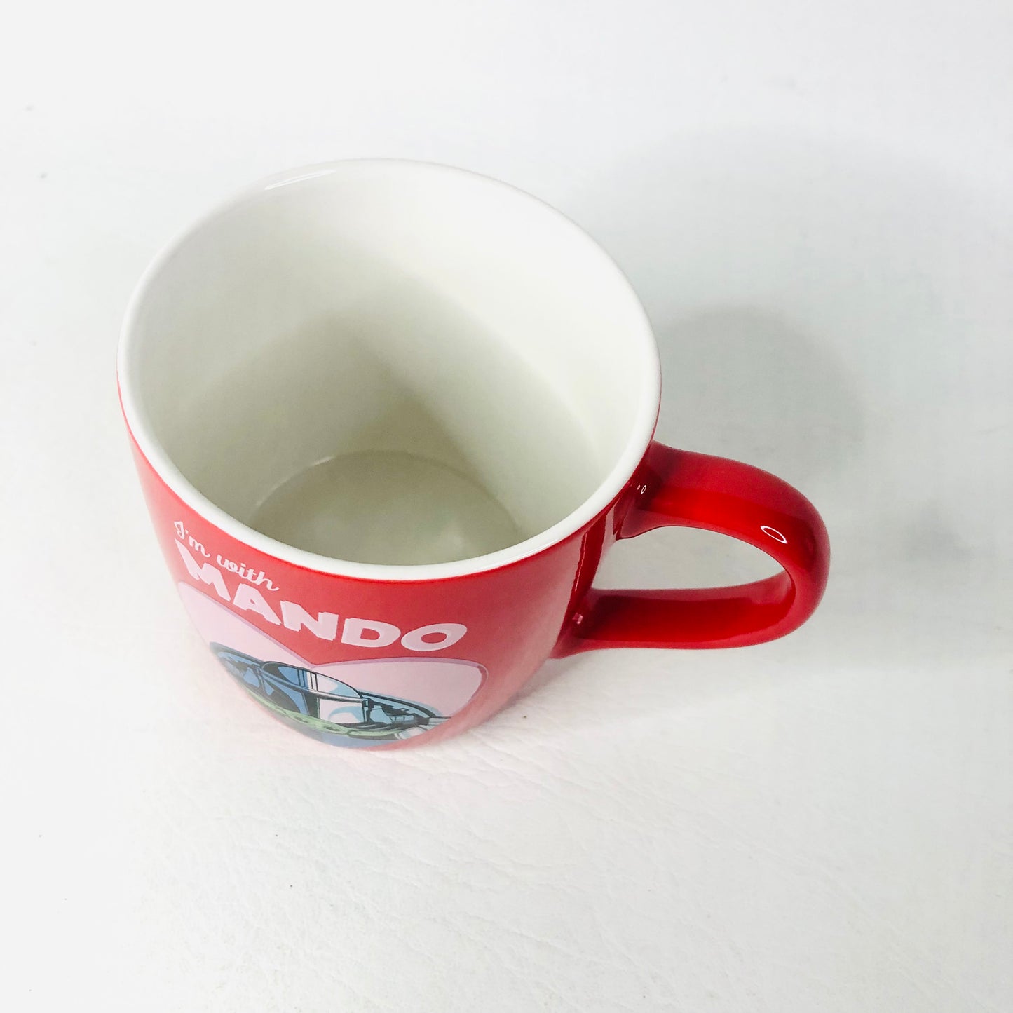 Star Wars ‘I’m With Mando’ Red Mug Mandalorian And Child Grogu Baby Yoda